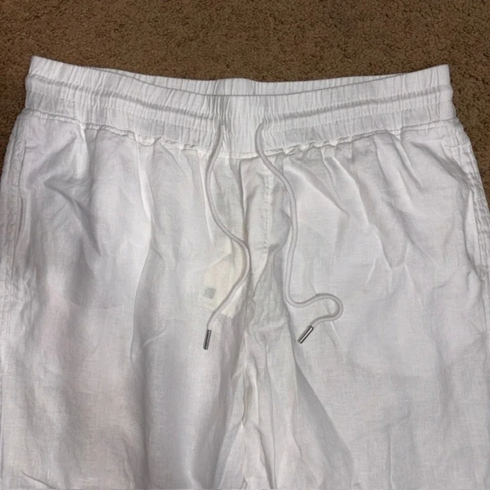 Quince 100% European Linen Wide Leg Ankle Pull On Pant White 3X